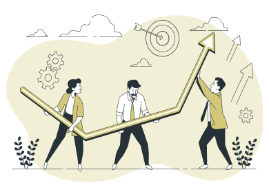 Illustration der Zielverwirklichung im Geschäft